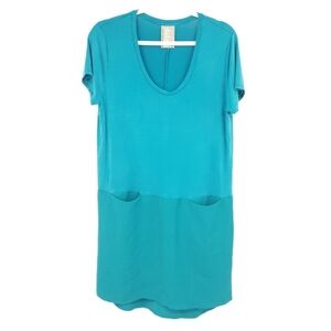 Dolan Left Coast‎ Collection Turquoise Shirt Dress Gauzy Skirt Women's Medium